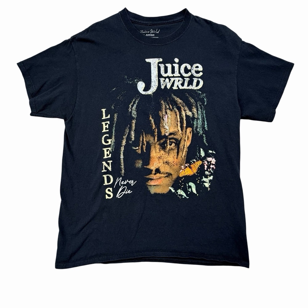 Juice WRLD Legends Never Die T‎ Shirt Black Graphic Band Tee Mens Size Large